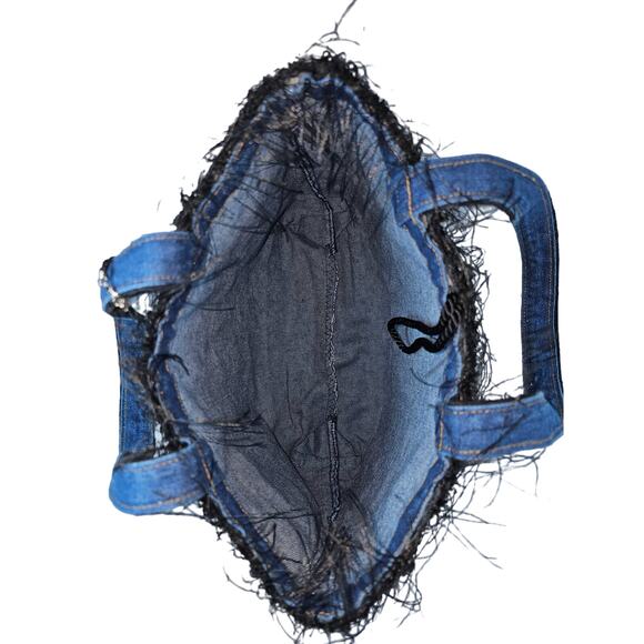 HANDMADE Black Fringe Floral Flower Pocketbook Handbag Purse NEW Signed GIFT - Picture 7 of 9